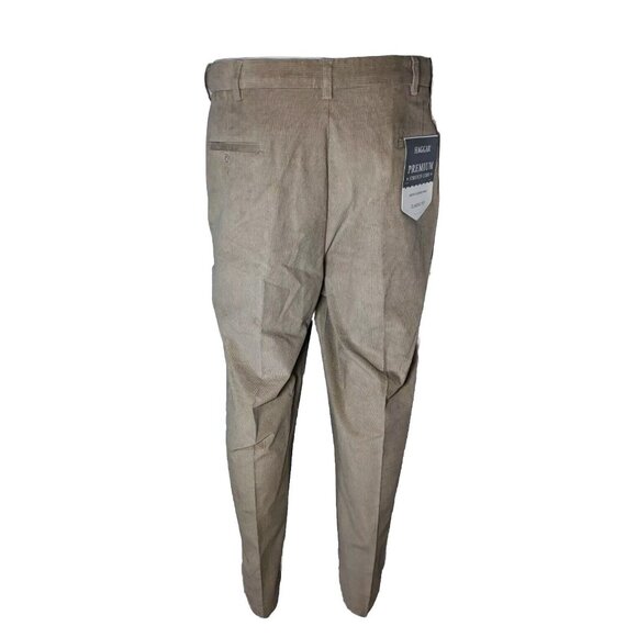Haggar Classic Fit Stretch Corduroy Khaki Hidden Comfort Waist 40WX30L Pants NWT - Picture 2 of 8
